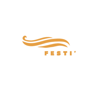 Blue and Orange Modern Simpel Wave and Sun Festival Logogram